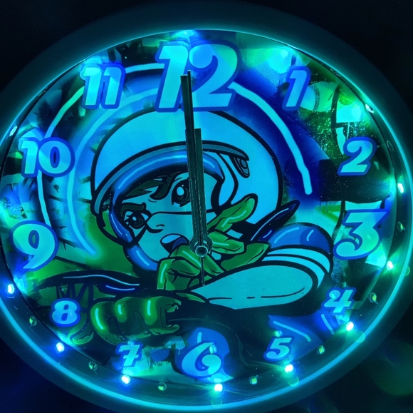 Speed Racer retro white cool multi light colors dance light led clock - Picture 6 of 13